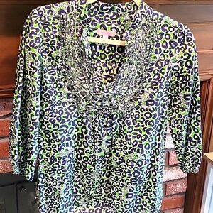 Lilly Pulitzer Leopard Print Blouse